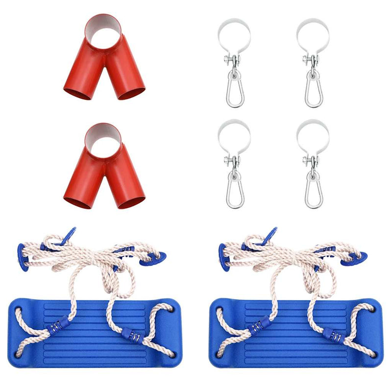 Load image into Gallery viewer, Vidaxl schommelset met 2 zitjes 38x16 cm polyetheen blauw