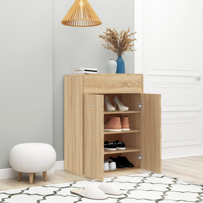 Load image into Gallery viewer, Vidaxl schoenenkast 60x35x84 cm bewerkt hout sonoma eikenkleurig
