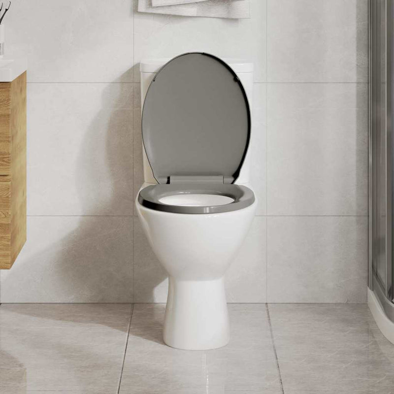 Load image into Gallery viewer, Vidaxl toiletbril soft-close ovaal grijs
