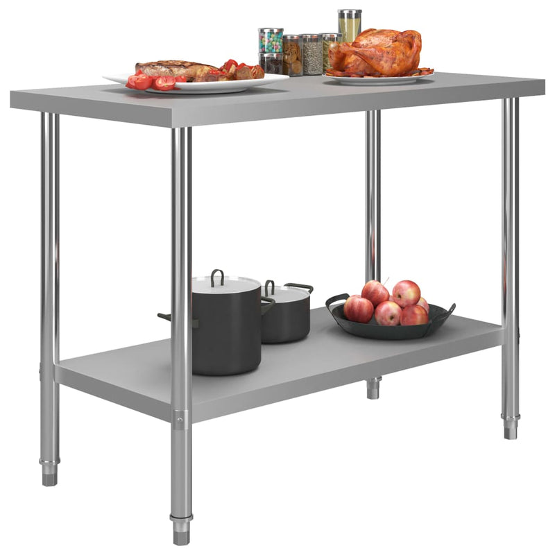 Load image into Gallery viewer, Vidaxl keukenwerktafel 120x60x85 cm roestvrij staal