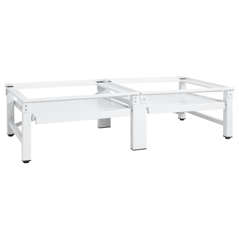 Load image into Gallery viewer, Vidaxl wasmachine- en drogerverhoger met uittrekbare schappen wit