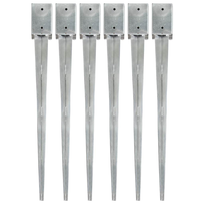 Load image into Gallery viewer, VidaXL Grondpinnen 6 st 9x9x90 cm gegalvaniseerd staal zilverkleurig