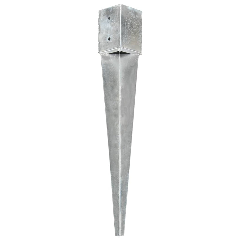 Load image into Gallery viewer, Vidaxl grondpinnen 2 st 10x10x76 cm gegalvaniseerd staal zilverkleurig