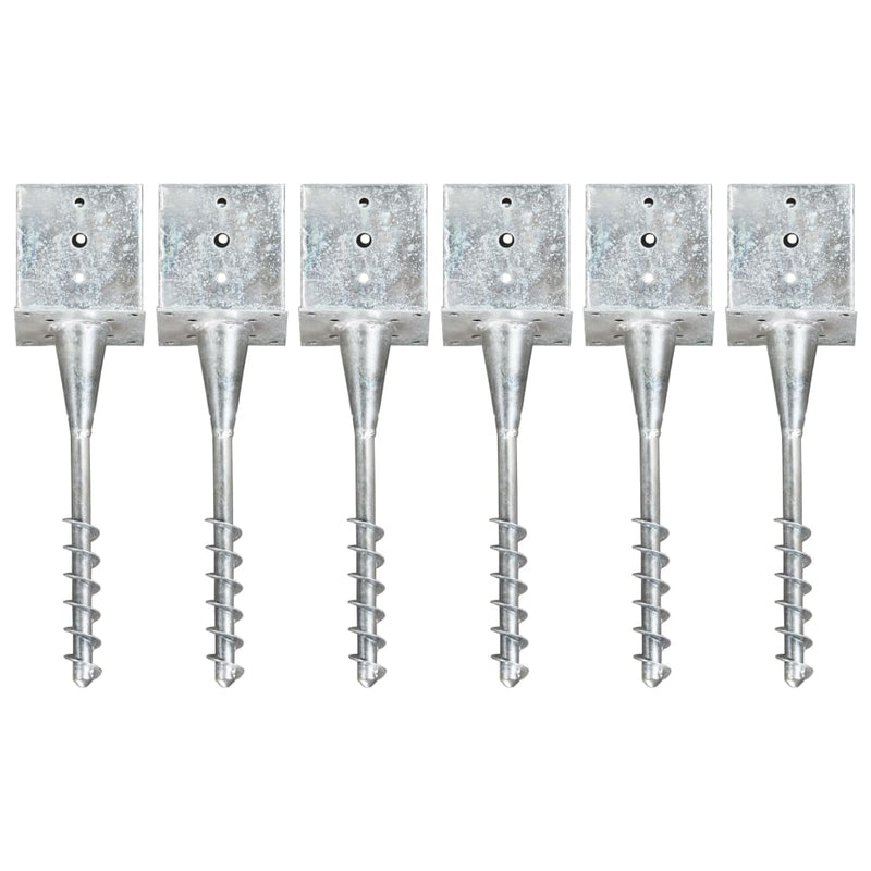 Load image into Gallery viewer, Vidaxl grondpinnen 6 st 14x14x58 cm gegalvaniseerd staal zilverkleurig