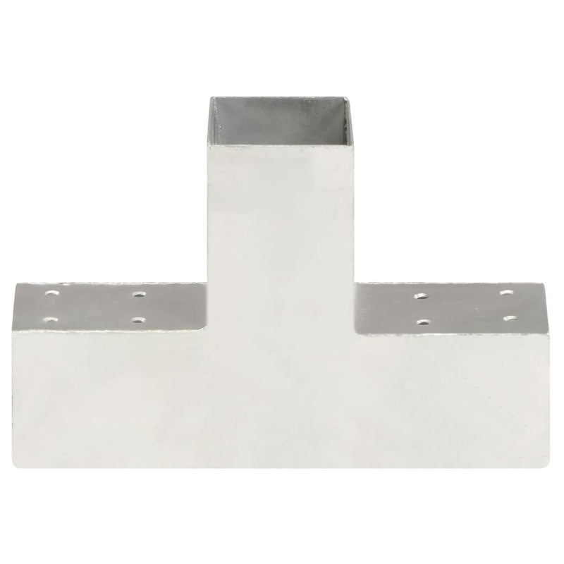 Load image into Gallery viewer, Vidaxl paalverbindingen 4 st t-vorm 71x71 mm gegalvaniseerd metaal
