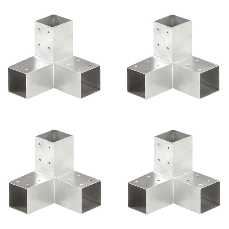 Load image into Gallery viewer, Vidaxl paalverbindingen 4 st y-vorm 71x71 mm gegalvaniseerd metaal