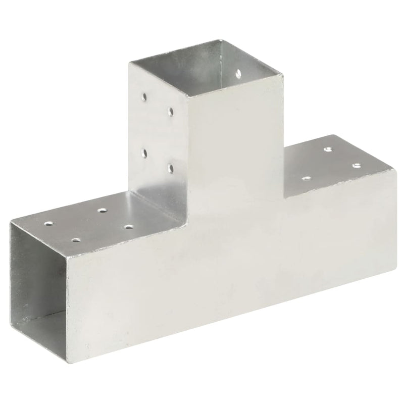 Load image into Gallery viewer, Vidaxl paalverbindingen 4 st t-vorm 81x81 mm gegalvaniseerd metaal