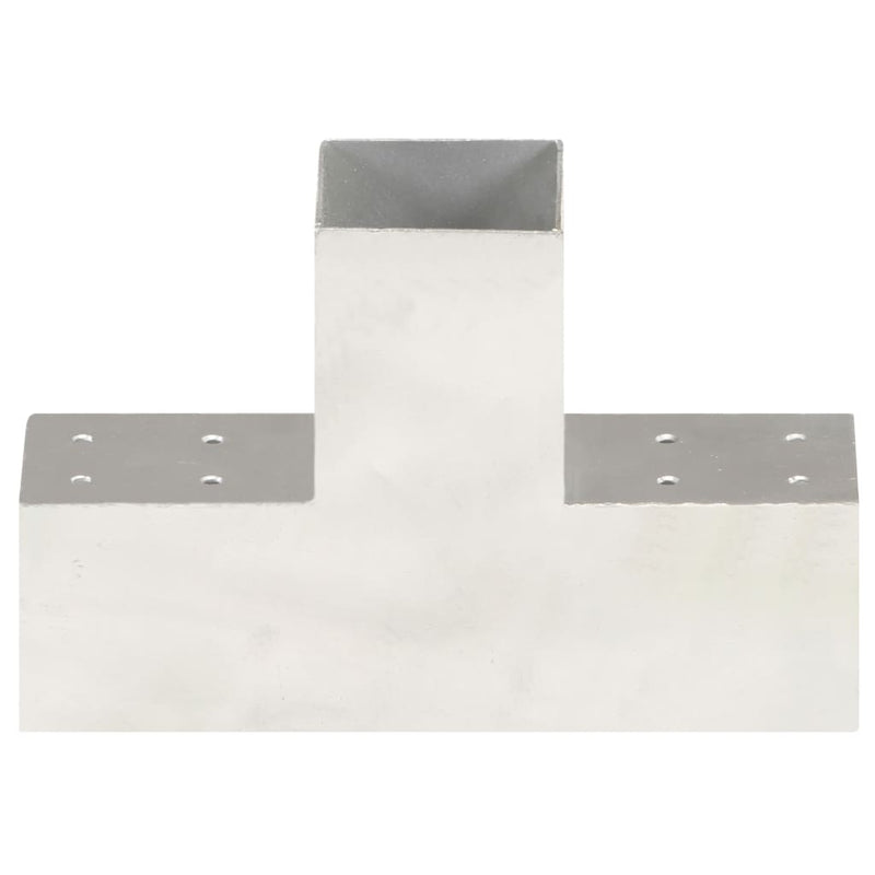 Load image into Gallery viewer, Vidaxl paalverbindingen 4 st t-vorm 81x81 mm gegalvaniseerd metaal