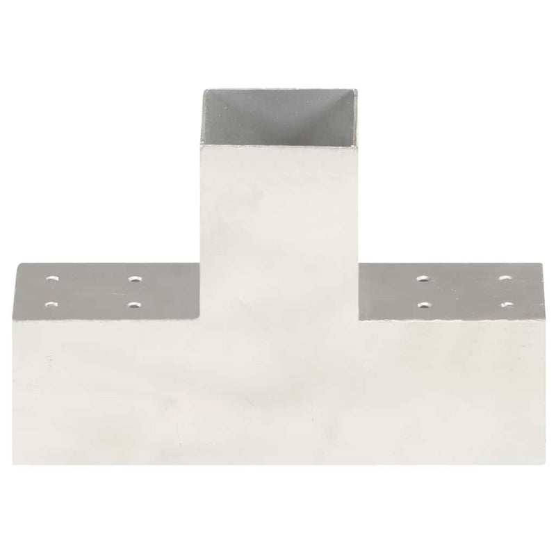 Load image into Gallery viewer, Vidaxl paalverbindingen 4 st t-vorm 81x81 mm gegalvaniseerd metaal