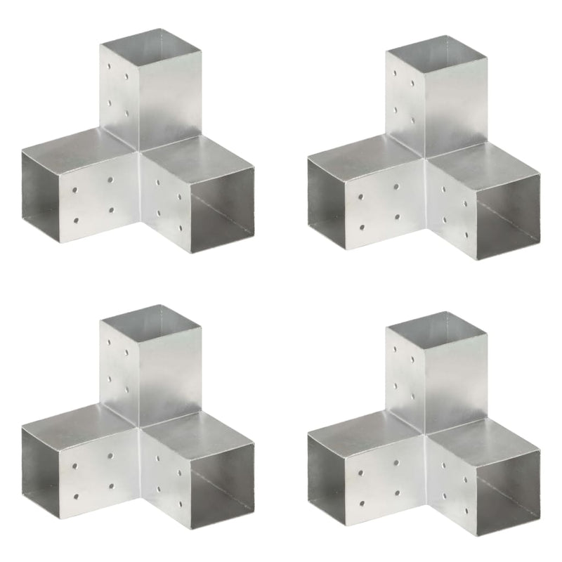 Load image into Gallery viewer, Vidaxl paalverbindingen 4 st y-vorm 81x81 mm gegalvaniseerd metaal