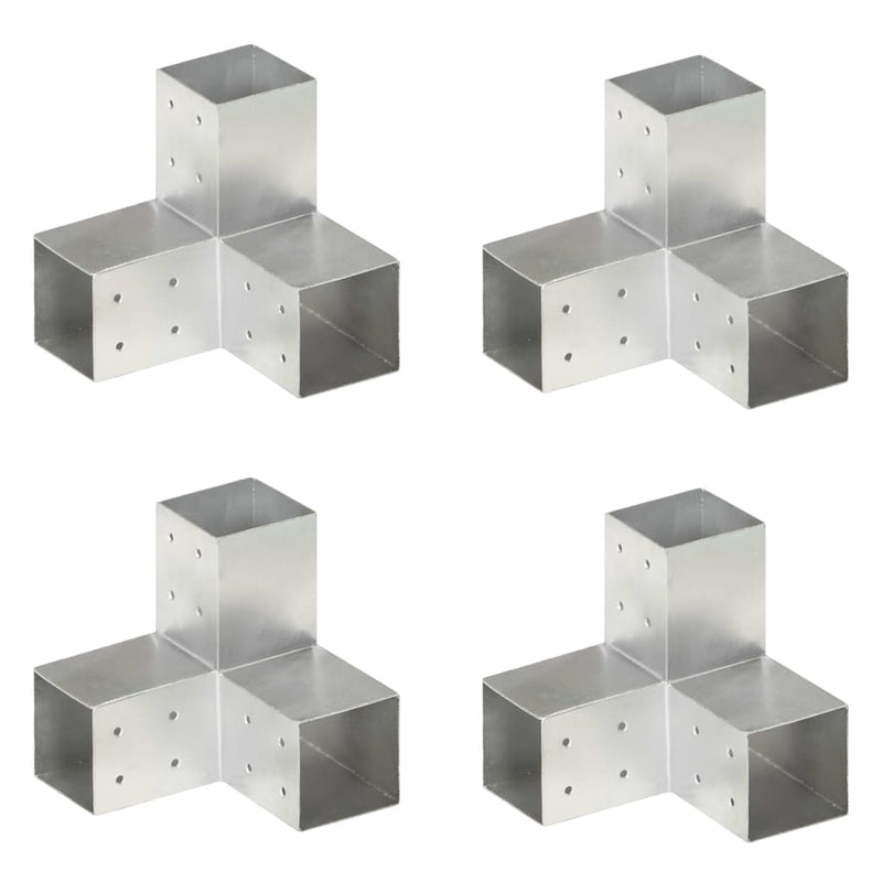 Load image into Gallery viewer, Vidaxl paalverbindingen 4 st y-vorm 81x81 mm gegalvaniseerd metaal