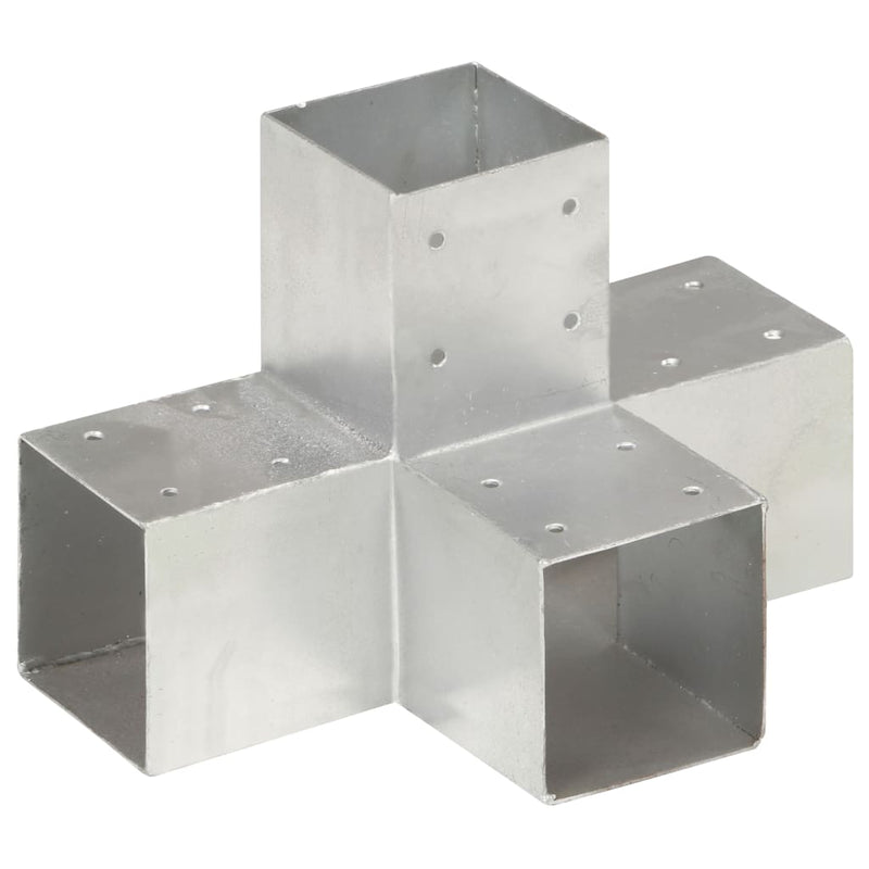Load image into Gallery viewer, Vidaxl paalverbindingen 4 st x-vorm 91x91 mm gegalvaniseerd metaal