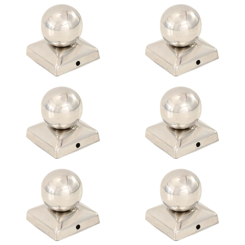 Load image into Gallery viewer, Vidaxl paalkappen 6 st bol 71x71 mm roestvrij staal