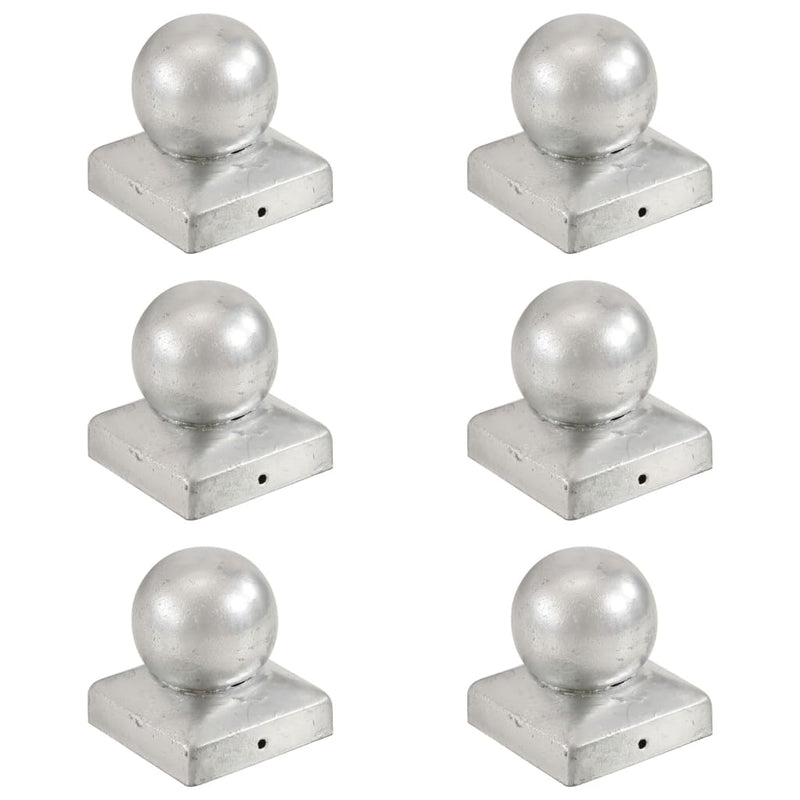 Load image into Gallery viewer, Vidaxl paalkappen 6 st bol 71x71 mm gegalvaniseerd metaal