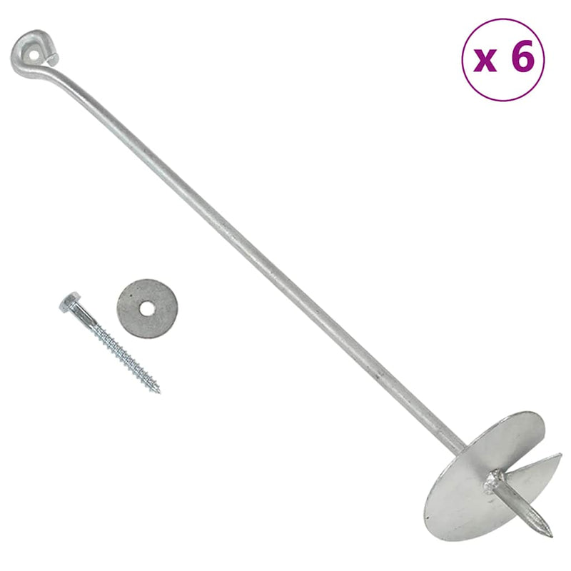 Load image into Gallery viewer, Vidaxl grondankers 6 st 10x60 cm gegalvaniseerd metaal