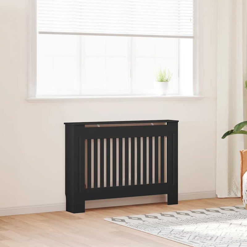 Load image into Gallery viewer, Vidaxl radiatorombouw 112x19x81,5 cm mdf zwart