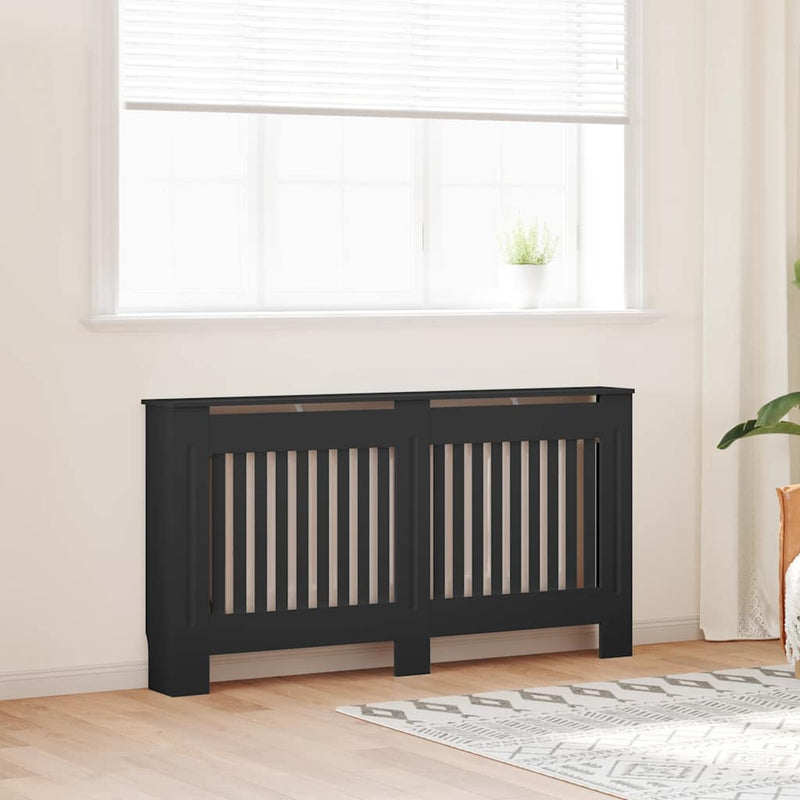 Load image into Gallery viewer, Vidaxl radiatorombouw 152x19x81,5 cm mdf zwart