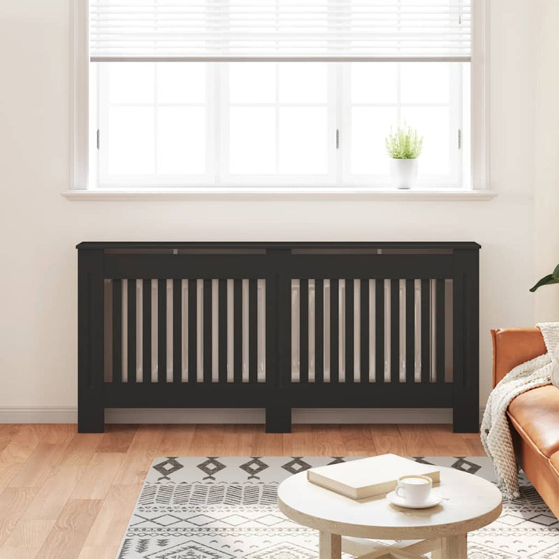 Load image into Gallery viewer, Vidaxl radiatorombouw 172x19x81,5 cm mdf zwart