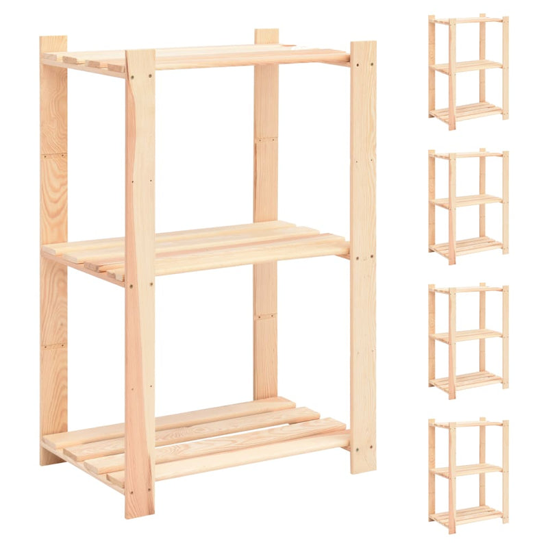 Load image into Gallery viewer, Vidaxl opbergrekken 3-laags 5 st 60x38x90 cm massief grenenhout 150 kg