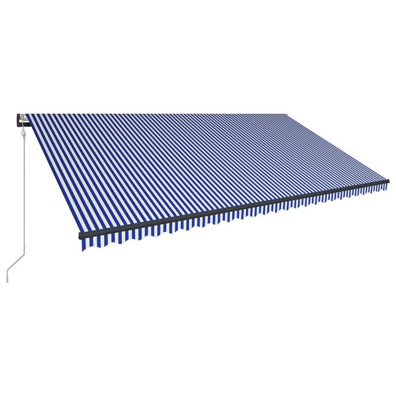 Load image into Gallery viewer, VidaXL Luifel met windsensor en LED 600x300 cm blauw en wit