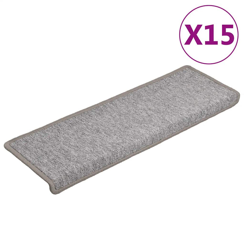 Load image into Gallery viewer, Vidaxl trapmatten 15 st 65x21x4 cm lichtgrijs met rechthoekige rand