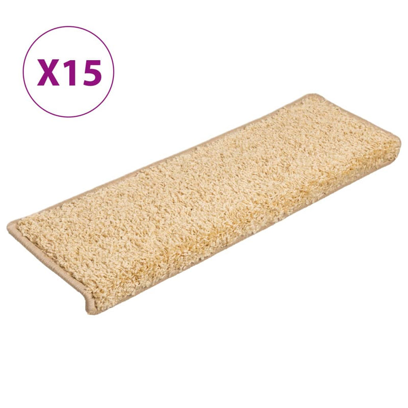 Load image into Gallery viewer, Vidaxl trapmatten 15 st 65x21x4 cm crème met rechthoekige rand