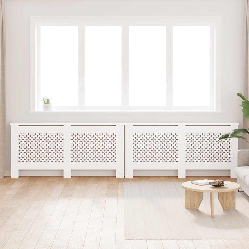 Load image into Gallery viewer, Vidaxl radiatorombouwen 2 st 172x19x81,5 cm mdf wit