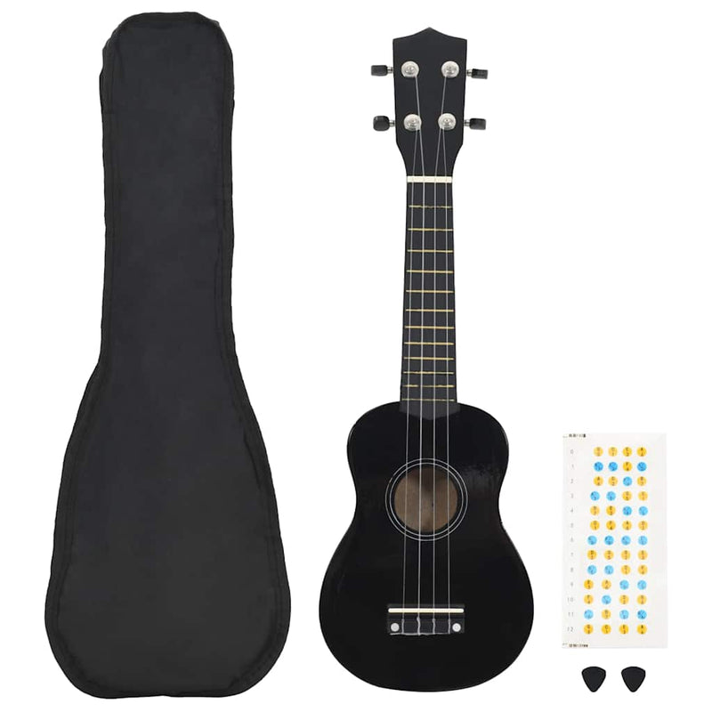 Load image into Gallery viewer, Vidaxl ukuleleset met tas voor kinderen sopraan 21'' zwart