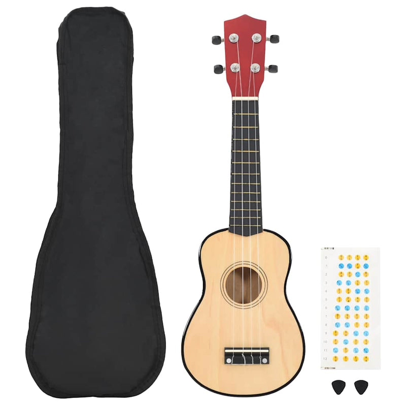 Load image into Gallery viewer, Vidaxl ukuleleset met tas voor kinderen sopraan 23'' lichthoutkleurig