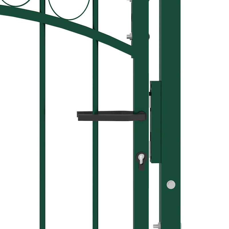 Load image into Gallery viewer, Vidaxl poort met gebogen bovenkant 100x125 cm staal groen
