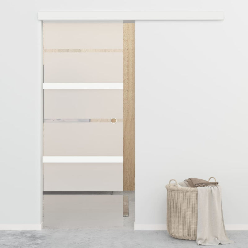 Load image into Gallery viewer, Vidaxl schuifdeur met zachte stops 76x205 cm esg-glas en aluminium