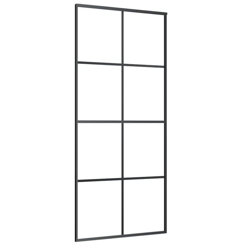 Load image into Gallery viewer, VidaXL Schuifdeur 90x205 cm aluminium en ESG-glas zwart