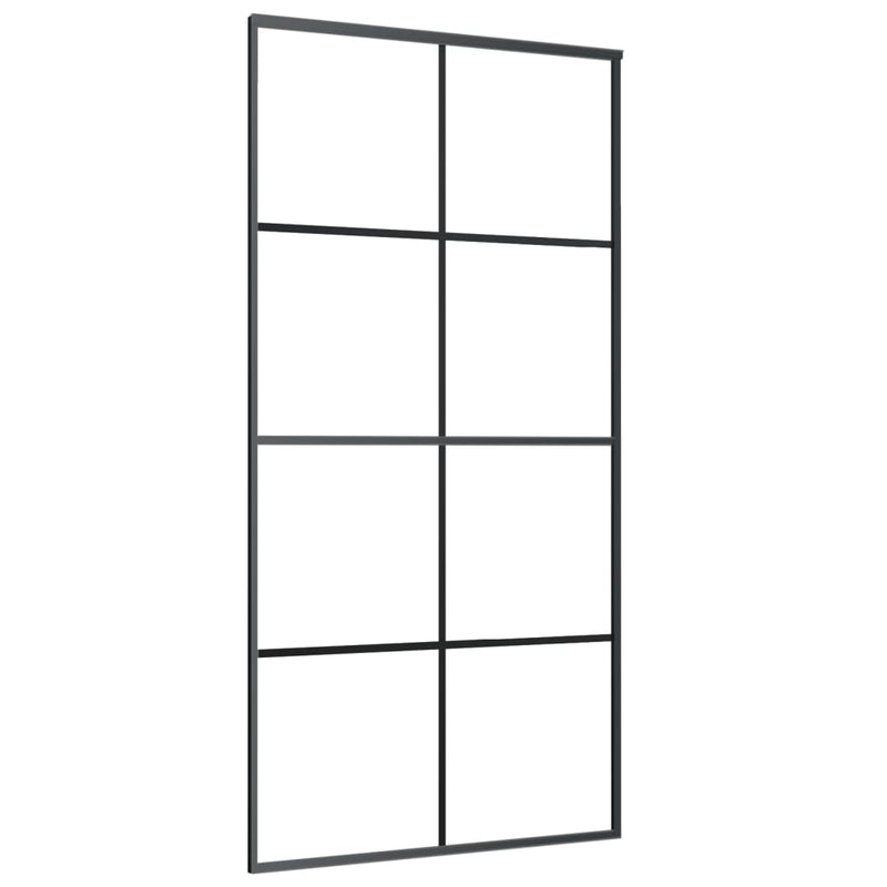 Load image into Gallery viewer, VidaXL Schuifdeur 102,5x205 cm aluminium en ESG-glas zwart
