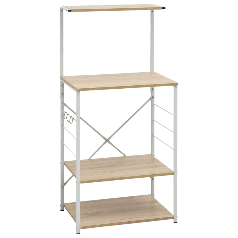 Load image into Gallery viewer, Vidaxl magnetronkast 60x39,6x123 cm bewerkt hout wit en eikenkleurig