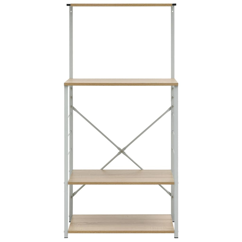 Load image into Gallery viewer, Vidaxl magnetronkast 60x39,6x123 cm bewerkt hout wit en eikenkleurig