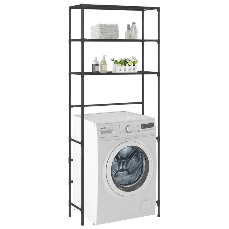 Load image into Gallery viewer, Vidaxl opbergrek voor boven wasmachine 3-laags 69x28x169 cm zwart