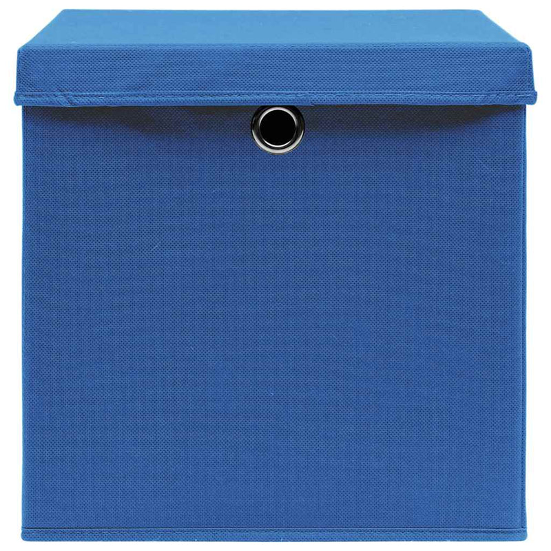 Load image into Gallery viewer, Vidaxl opbergboxen met deksel 10 st 32x32x32 cm stof blauw
