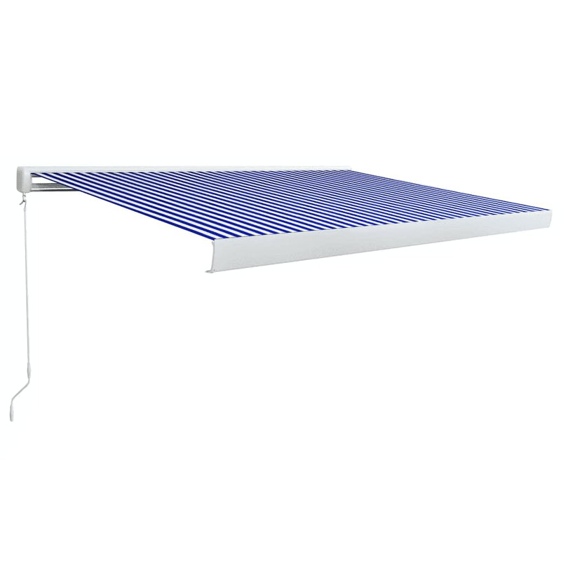 Load image into Gallery viewer, VidaXL Luifel handmatig 450x300 cm blauw en wit