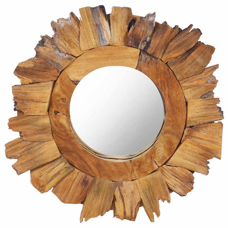 Load image into Gallery viewer, Vidaxl wandspiegel rond 40 cm teakhout