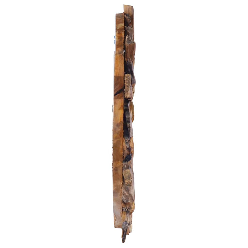 Afbeelding laden in galerijviewer, Vidaxl wandspiegel rond 40 cm teakhout