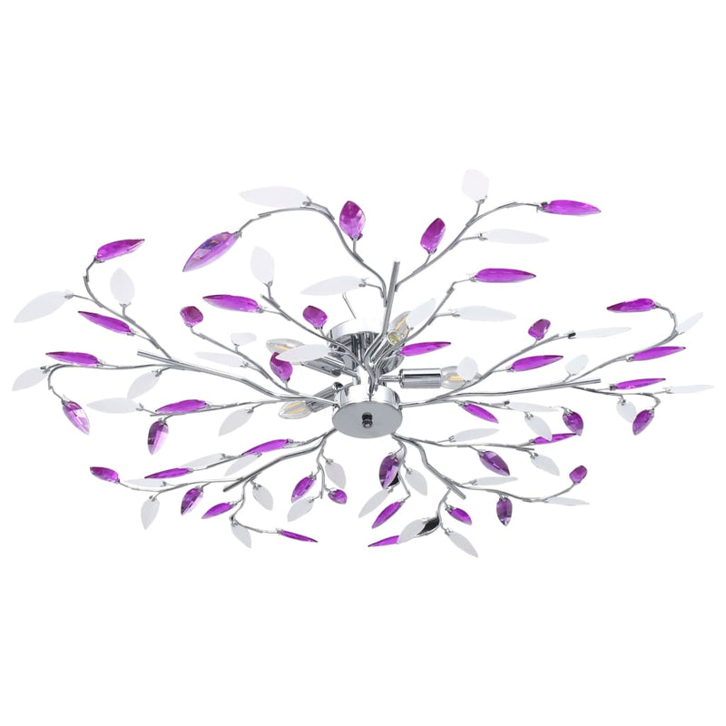Load image into Gallery viewer, Vidaxl plafondlamp met acryl kristallen bladarmen voor 5xe14 paars