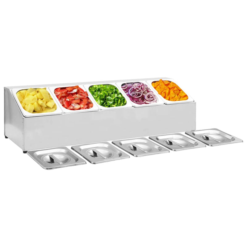 Load image into Gallery viewer, Vidaxl gastronormbakkenhouder met 5 gn 1 6 bakken roestvrij staal