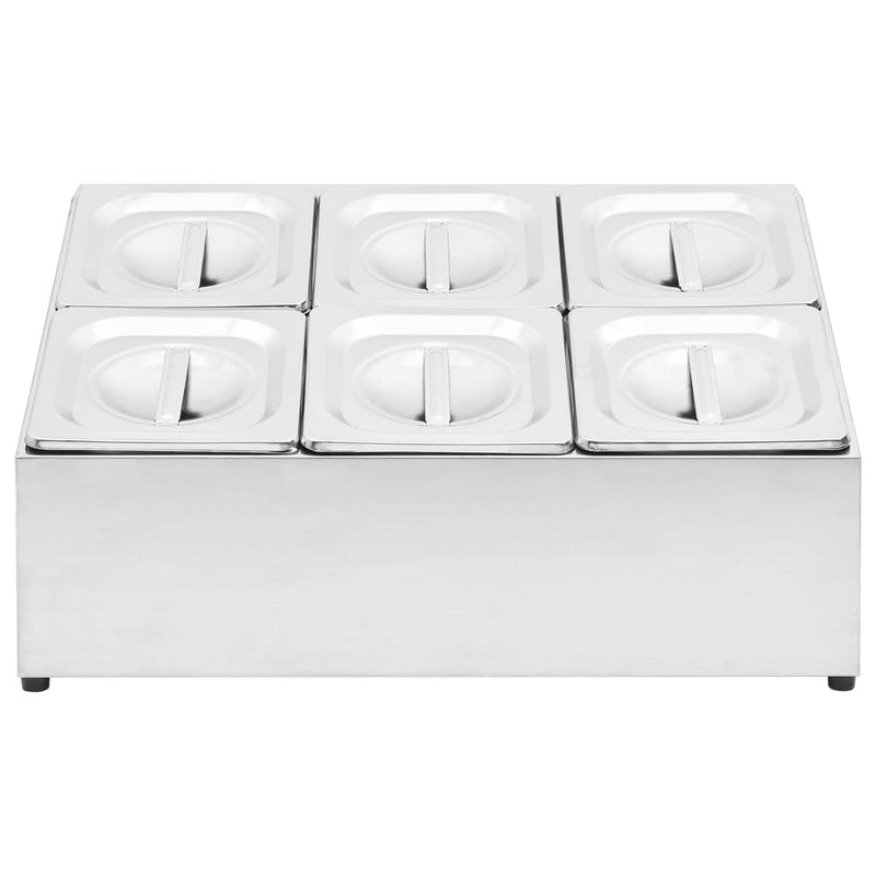 Load image into Gallery viewer, Vidaxl gastronormbakkenhouder met 6 gn 1 6 bakken roestvrij staal