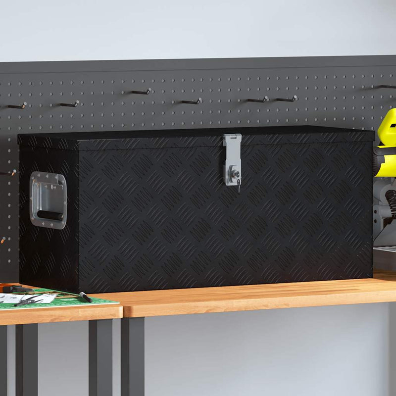 Load image into Gallery viewer, Vidaxl aluminium kist 80x30x35 cm zwart
