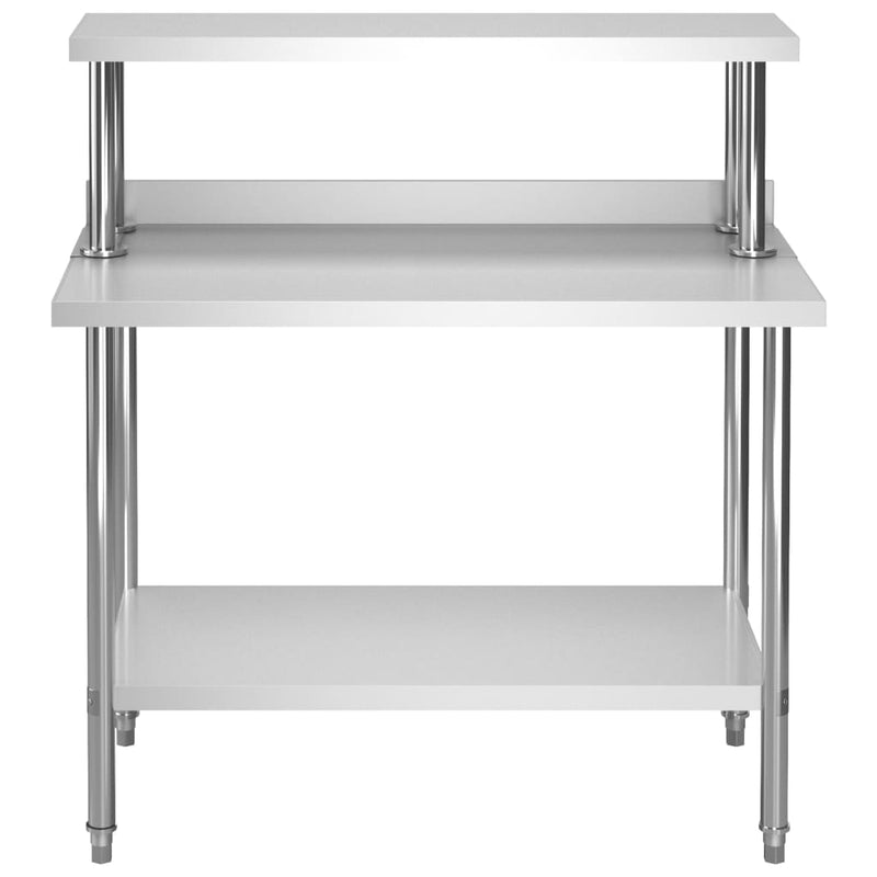 Afbeelding laden in galerijviewer, Vidaxl keukenwerktafel met bovenschap 120x60x120 cm roestvrij staal