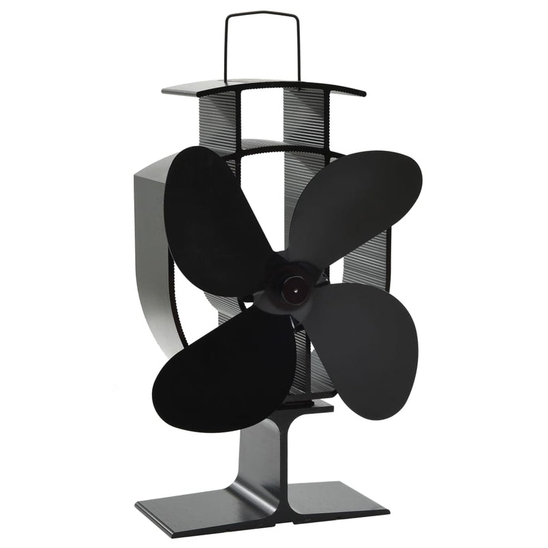 Load image into Gallery viewer, Vidaxl kachelventilator met 4 vinnen zwart