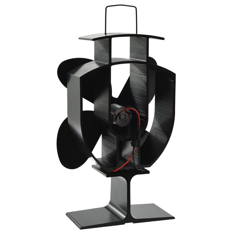 Load image into Gallery viewer, Vidaxl kachelventilator met 4 vinnen zwart