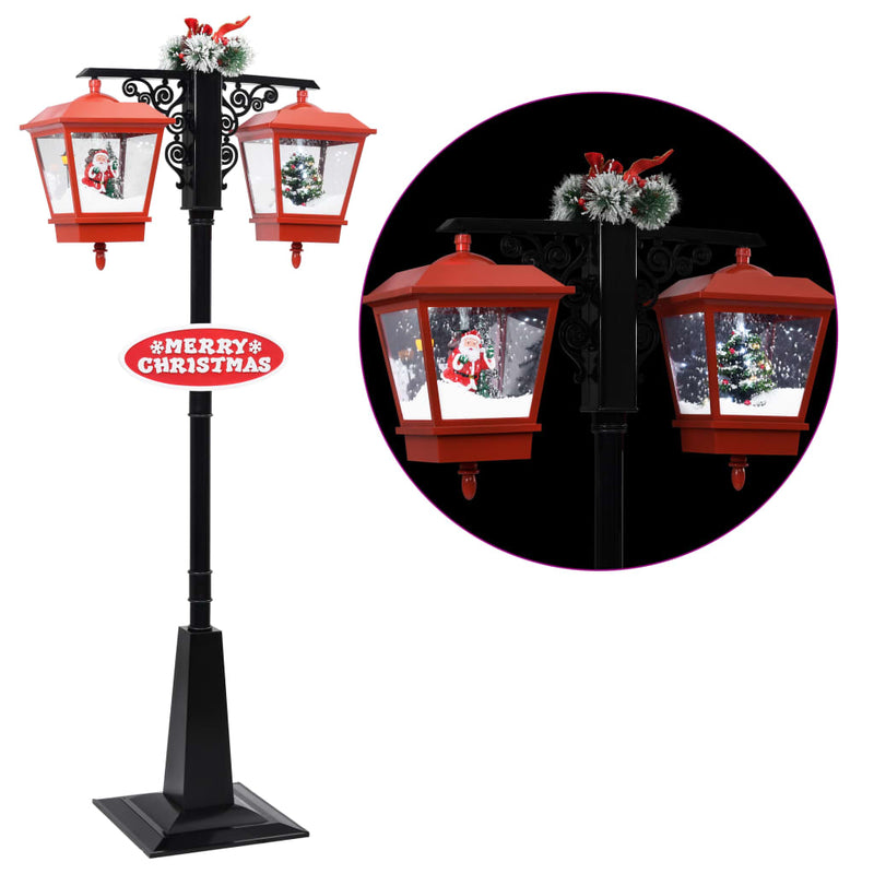 Load image into Gallery viewer, Vidaxl straatlantaarn met kerstman 81x40x188 cm pvc zwart en rood