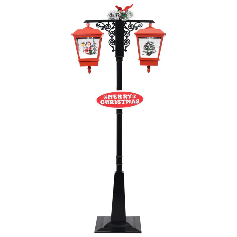 Load image into Gallery viewer, Vidaxl straatlantaarn met kerstman 81x40x188 cm pvc zwart en rood