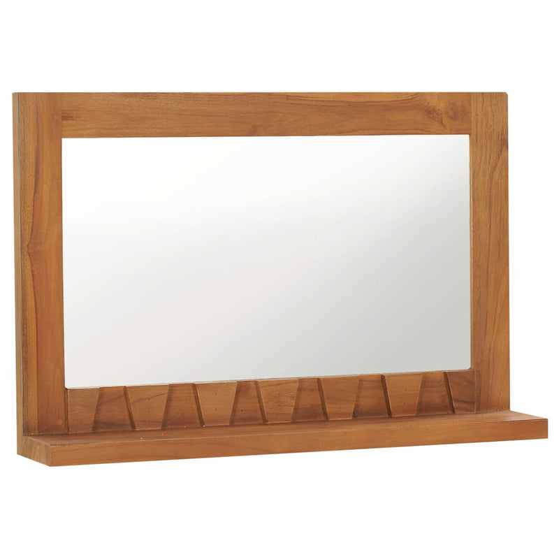 Load image into Gallery viewer, Vidaxl wandspiegel met schap 60x12x40 cm massief teakhout
